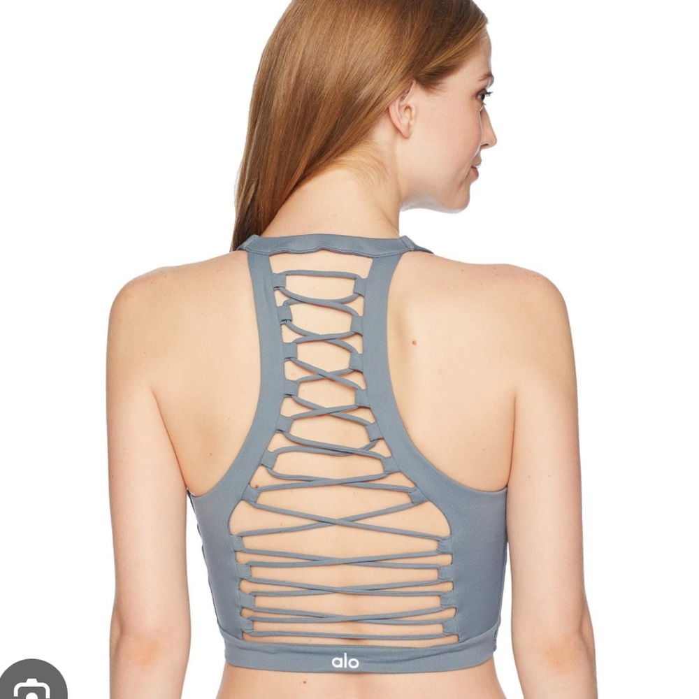 ALO Yoga NWOT Movement Bra Top in Cement Blue, M